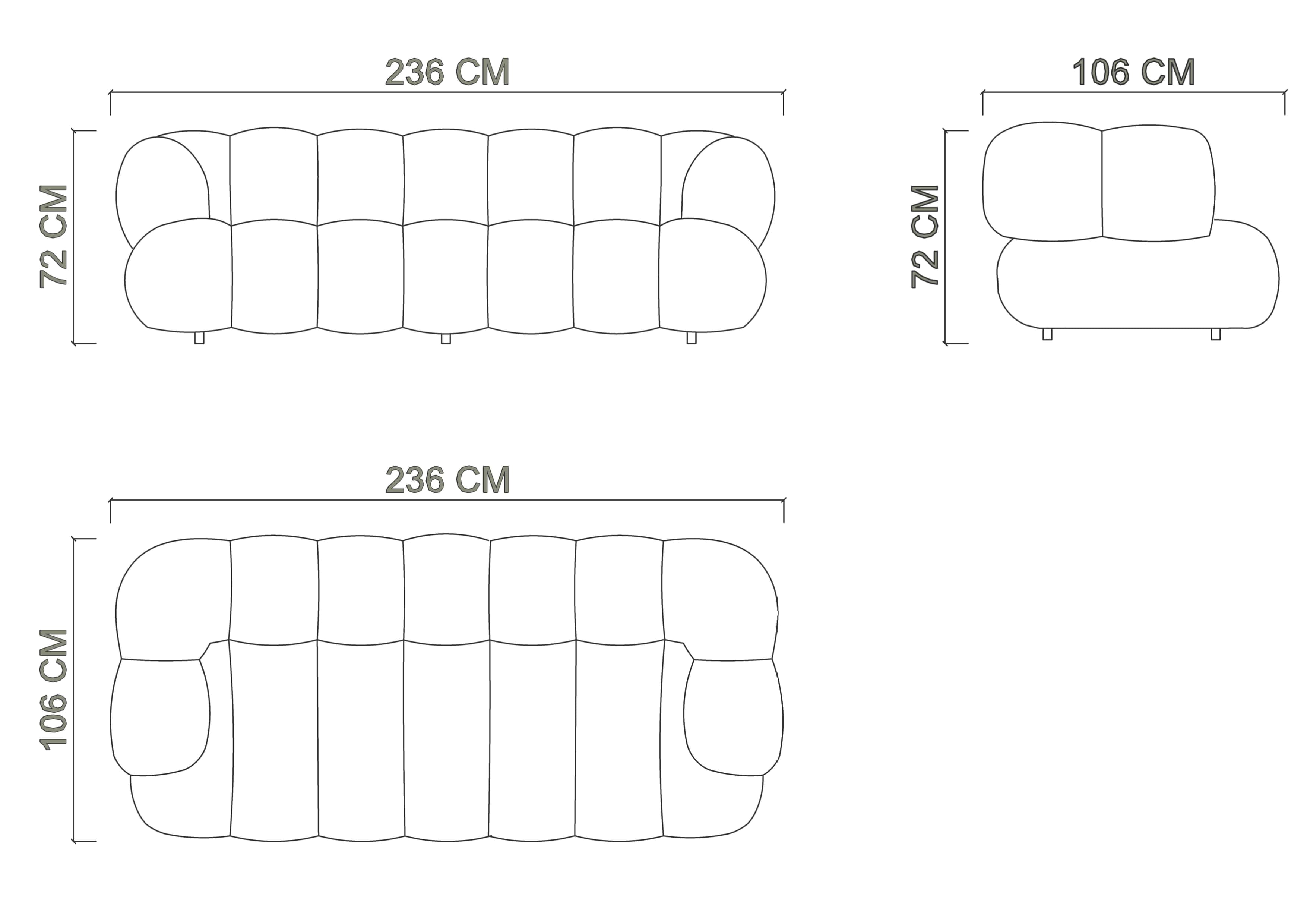 Диван LIA 2-х мест. - 236см