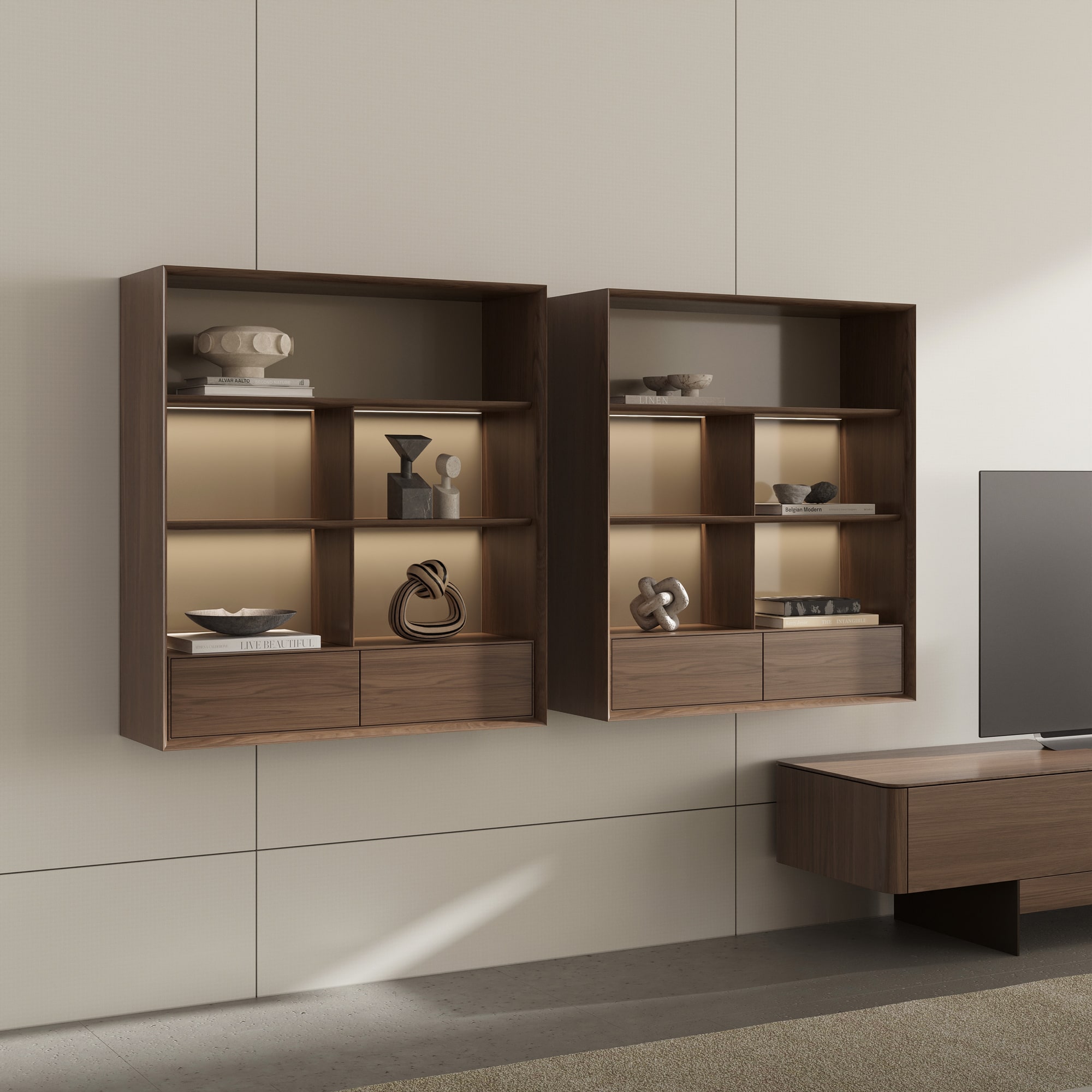 Витрина настенная LEGATO с полками 