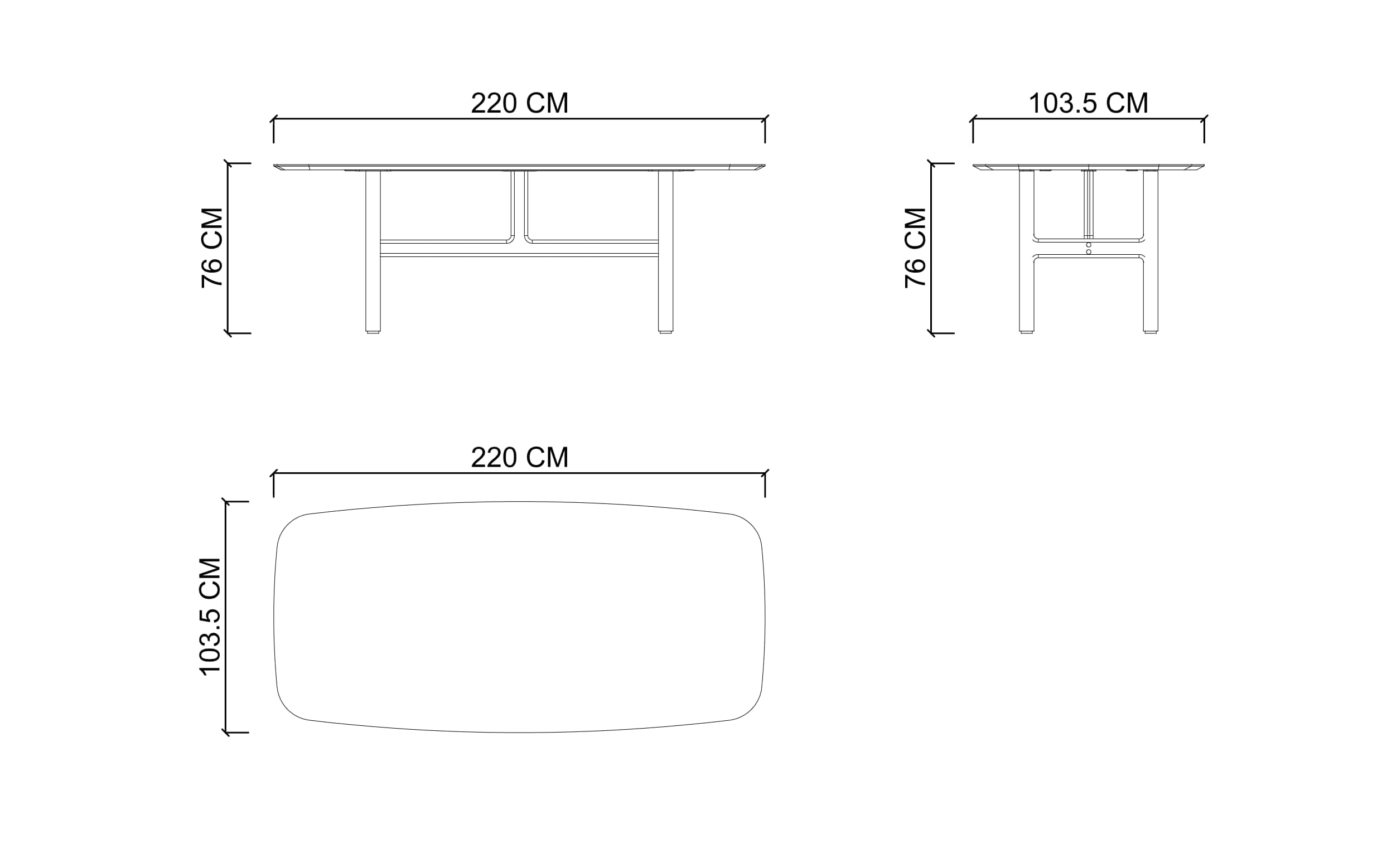 Стол обеденный NESSA 220 см, с керамической столешницей