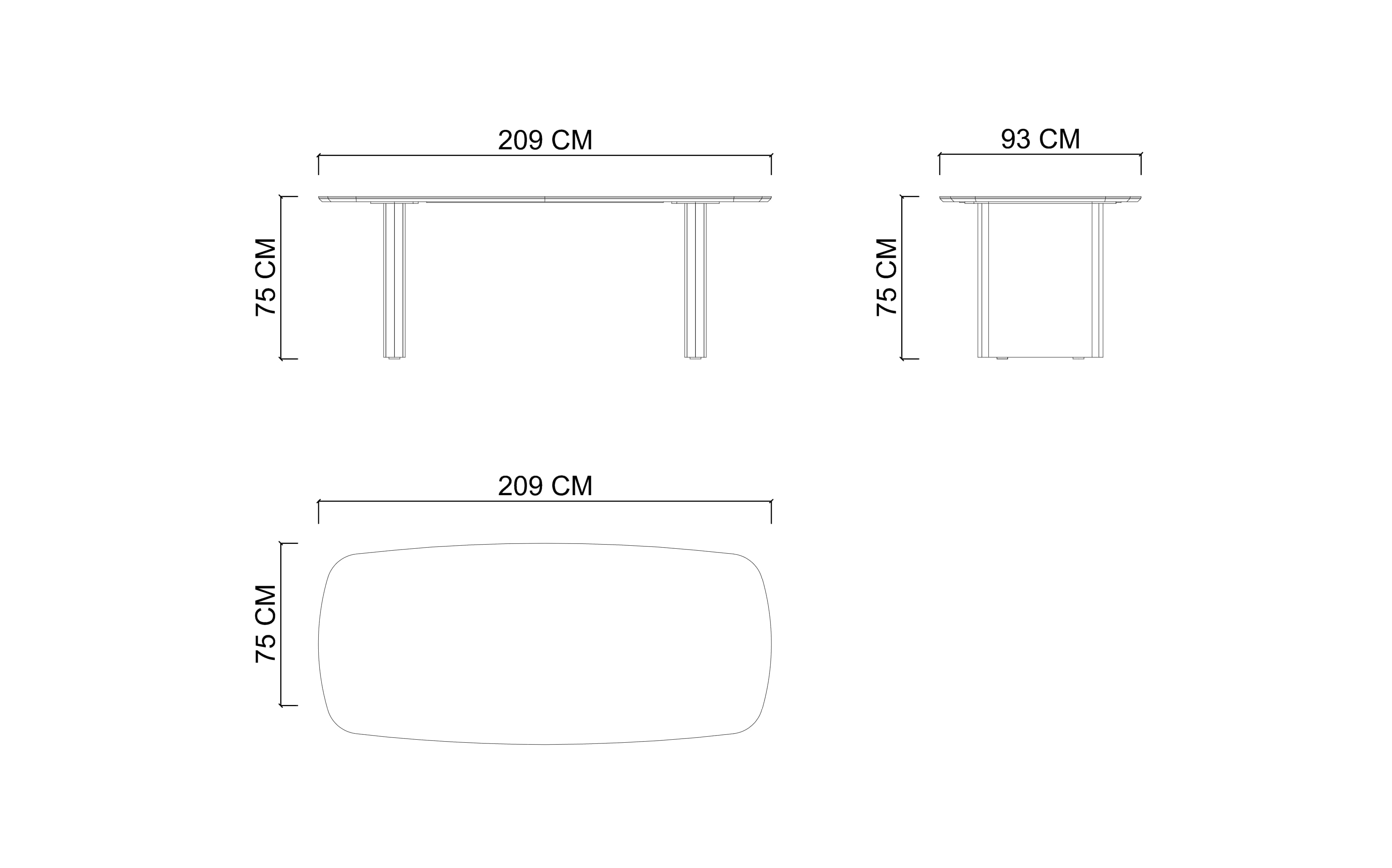 Стол обеденный DESTINA, дерево, 209 cм