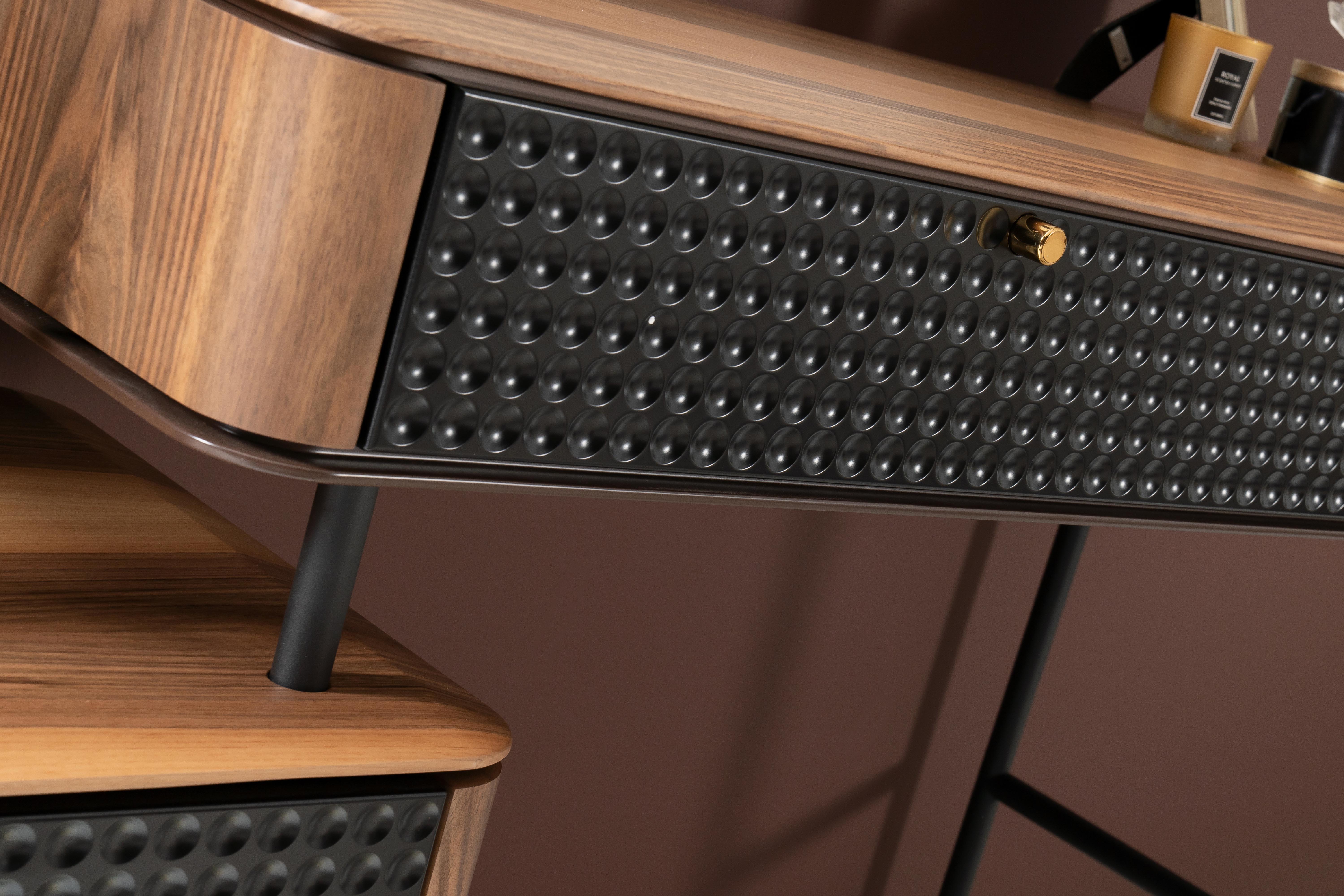 Стол туалетный JULIA с тумбой и пуфом