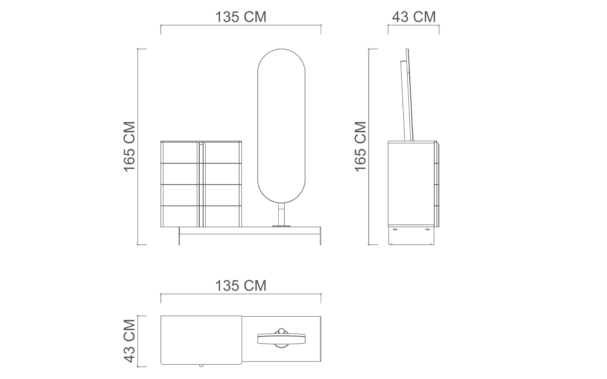 Комод с зеркалом HUGO