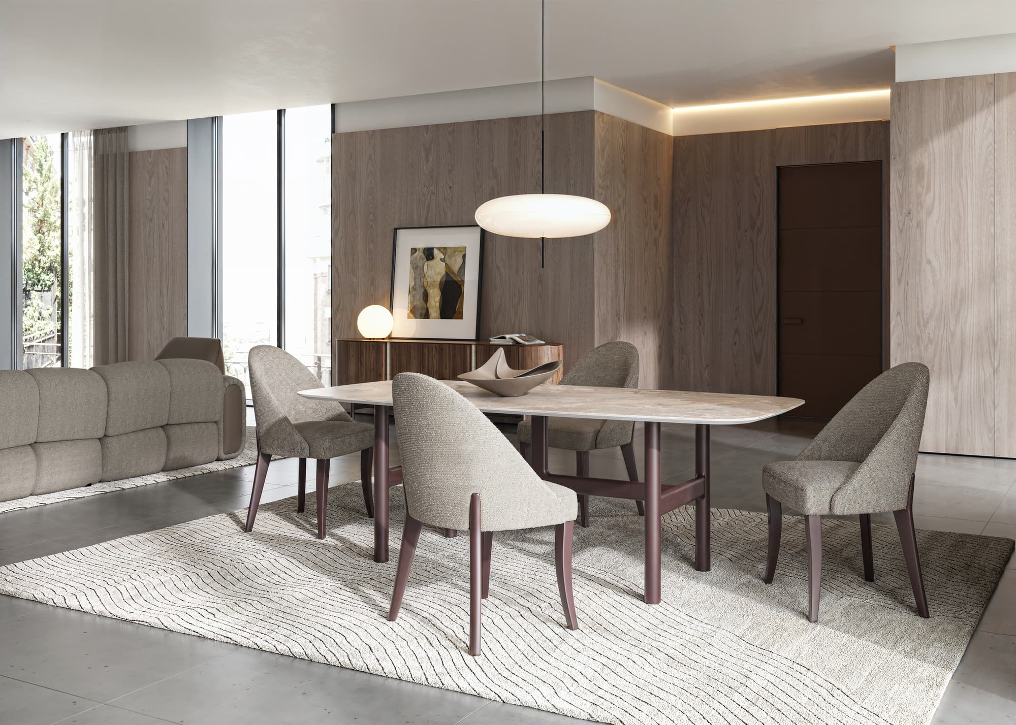 Стол обеденный NESSA 209 см, с керамической столешницей