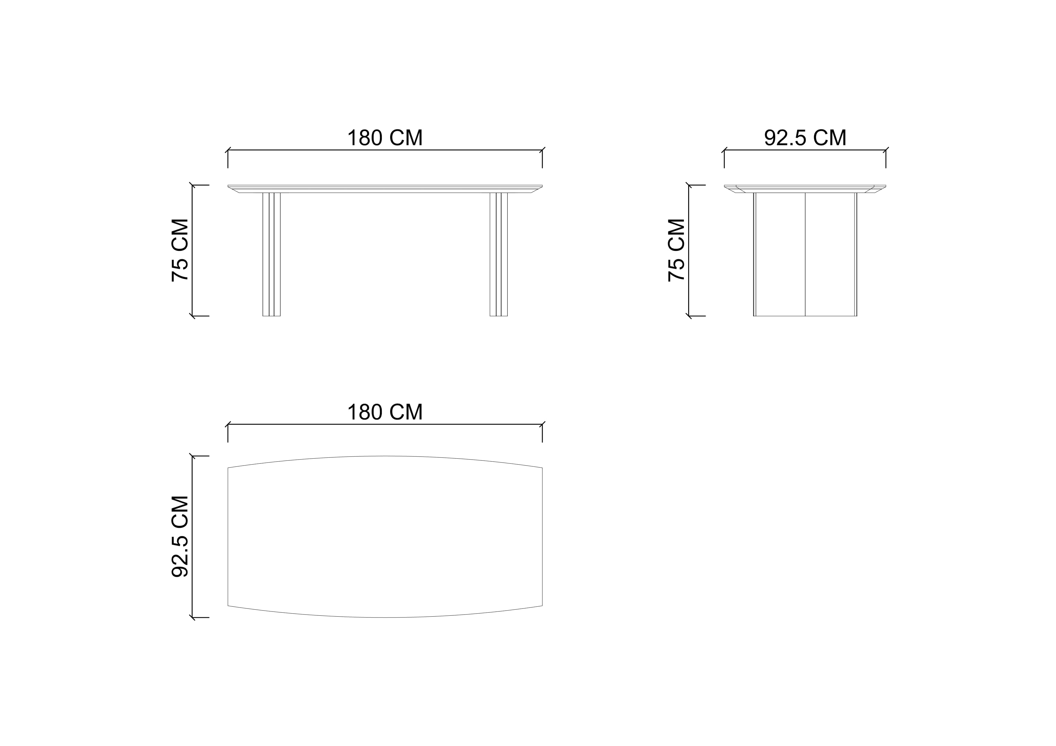 Стол обеденный ARIA 180 см,  не раскладной