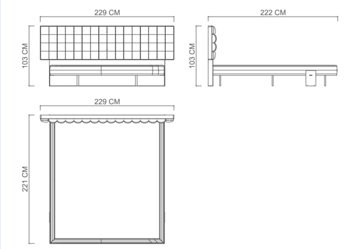 Кровать HUGO 160х200 с подъемным механизмом и ящиком для белья