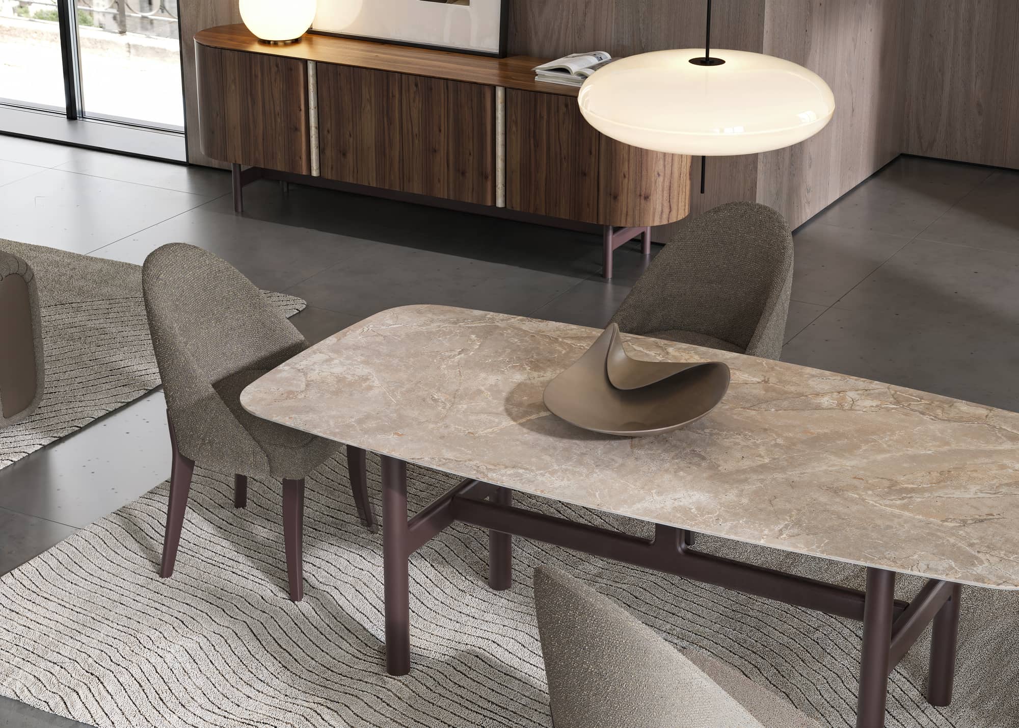 Стол обеденный NESSA 209 см, с керамической столешницей