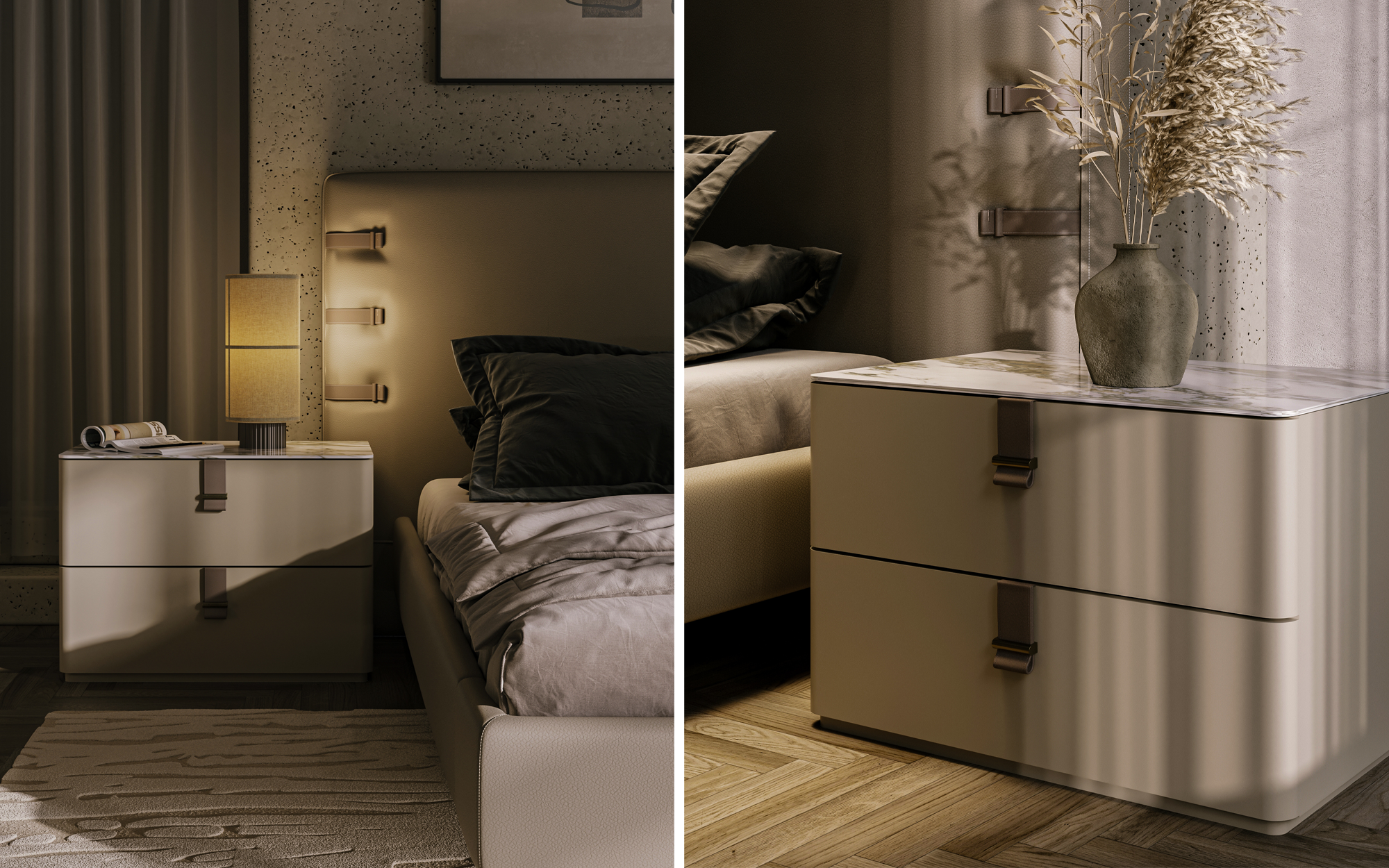 Спальня LETRA с кроватью на ножках