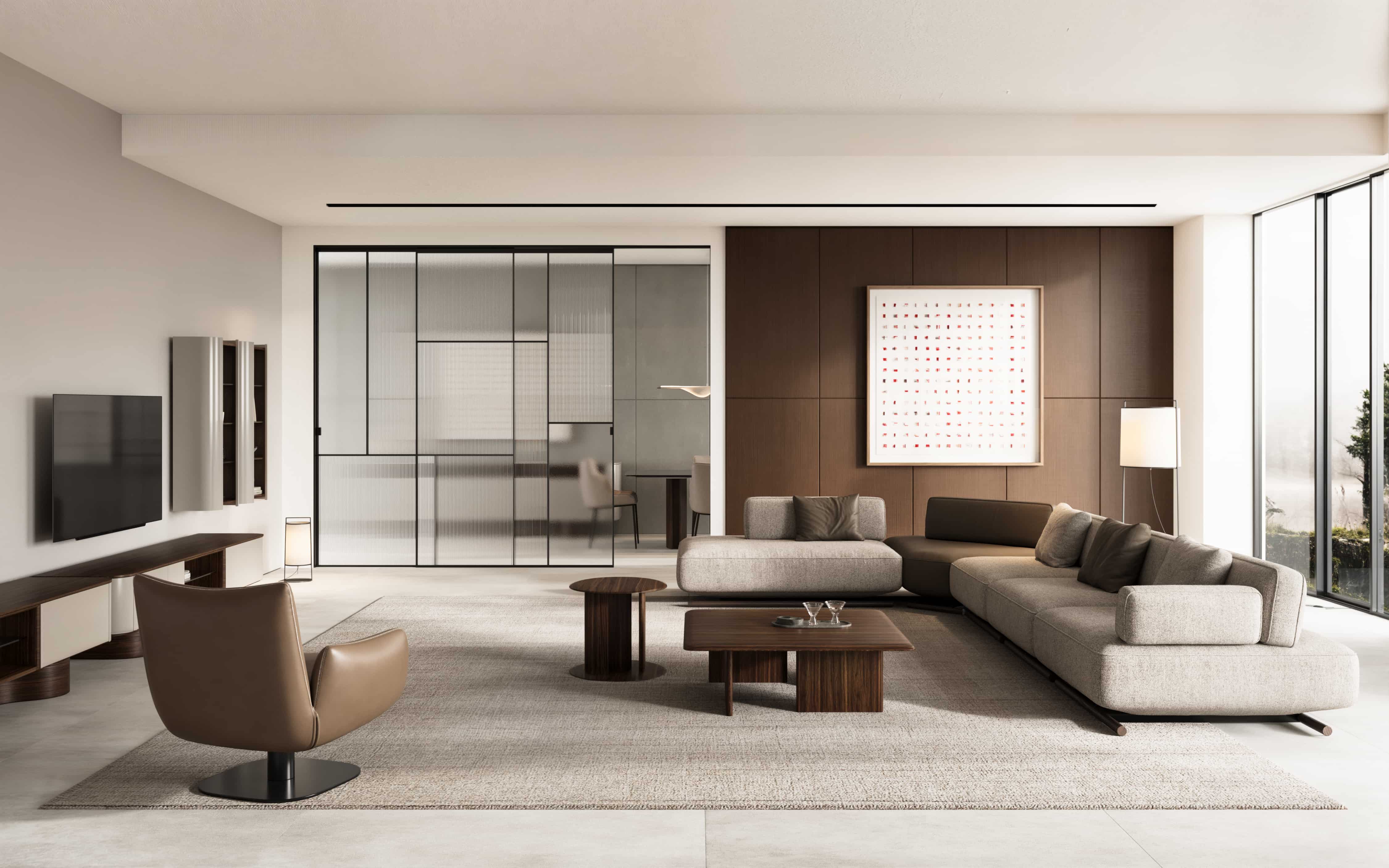 Тумба ТВ OPERA + Настенный шкаф-витрина 