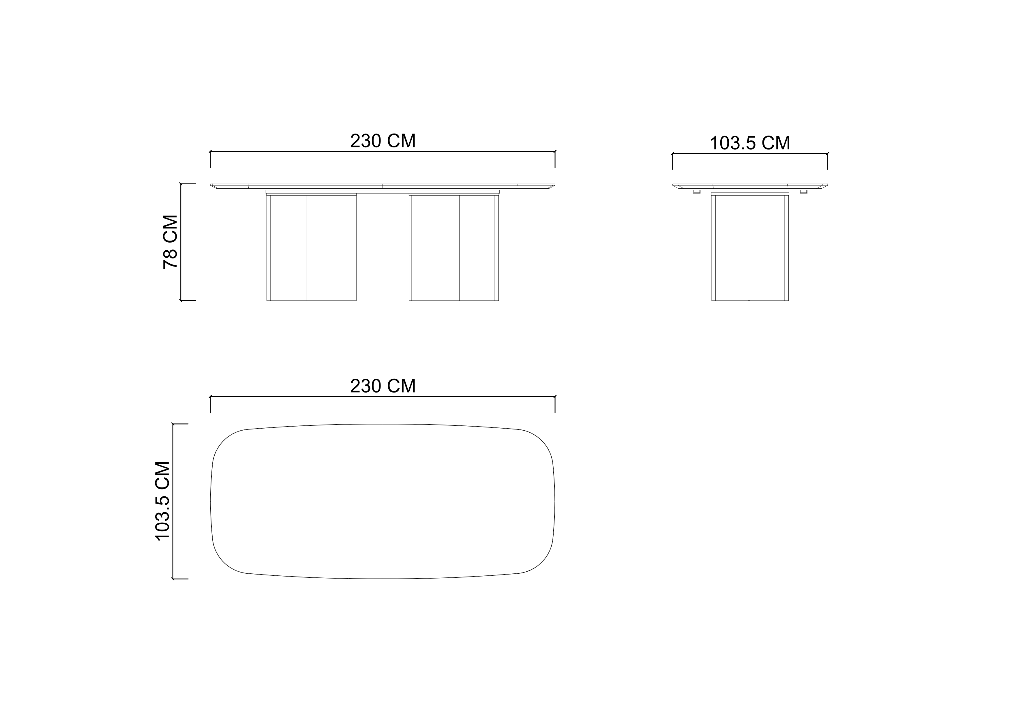 Стол обеденный HUGO, 230 см