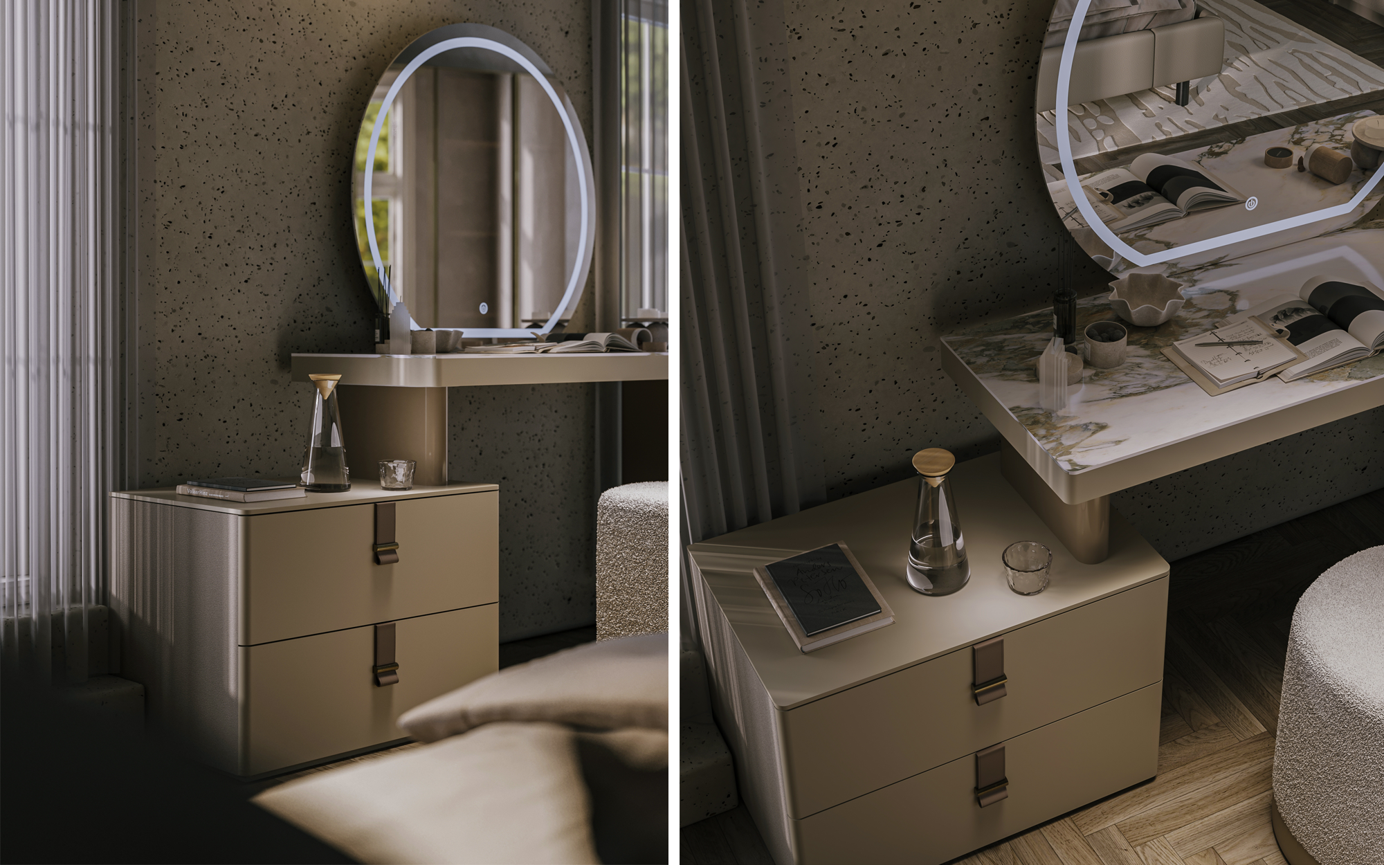 Спальня LETRA с кроватью на ножках