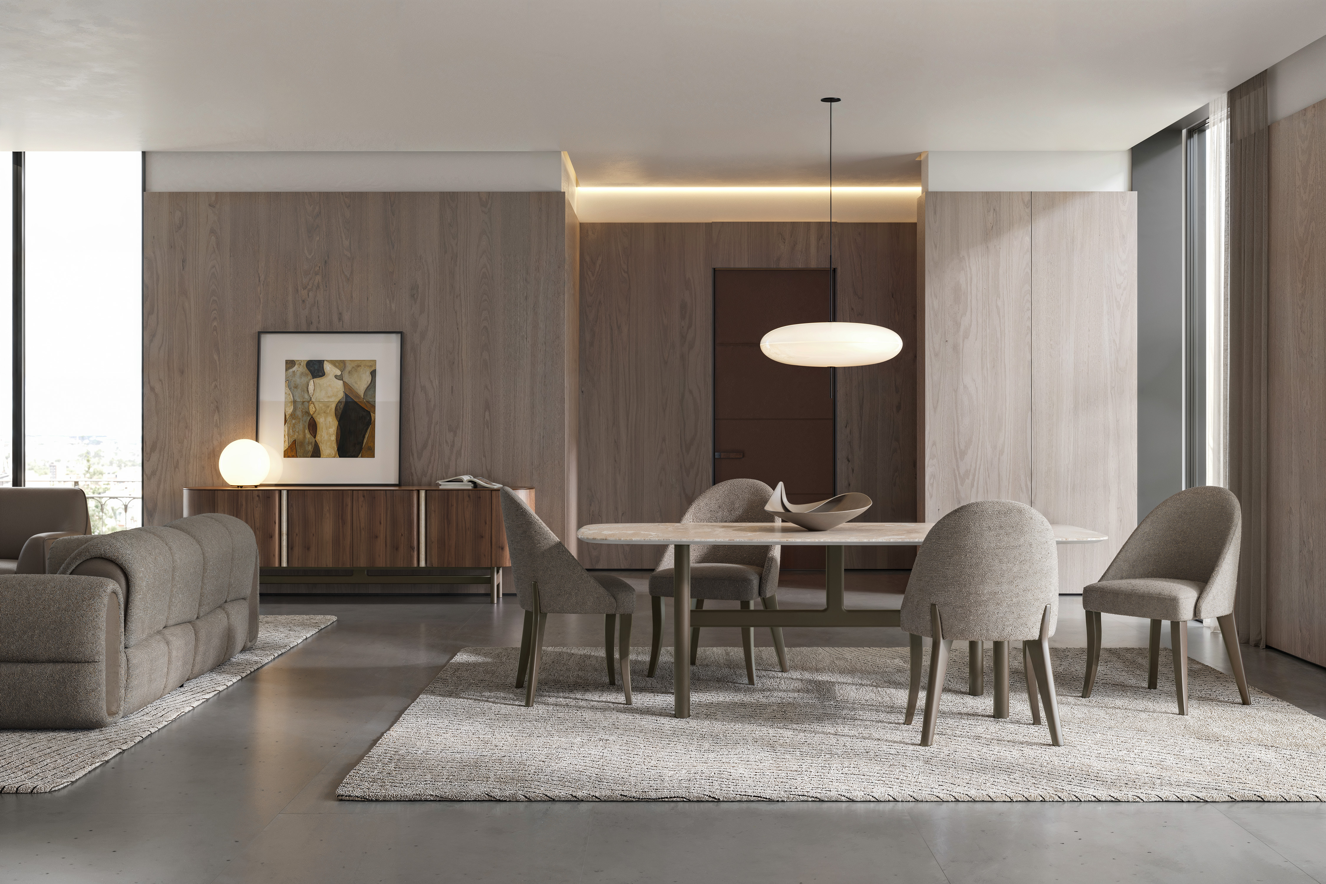 Стол обеденный NESSA 220 см, с керамической столешницей