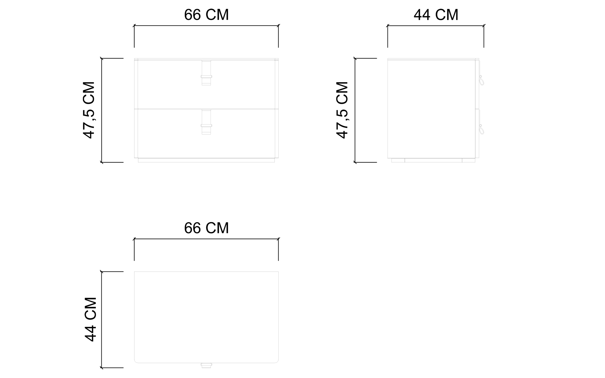 Тумба прикроватная LETRA - 66см