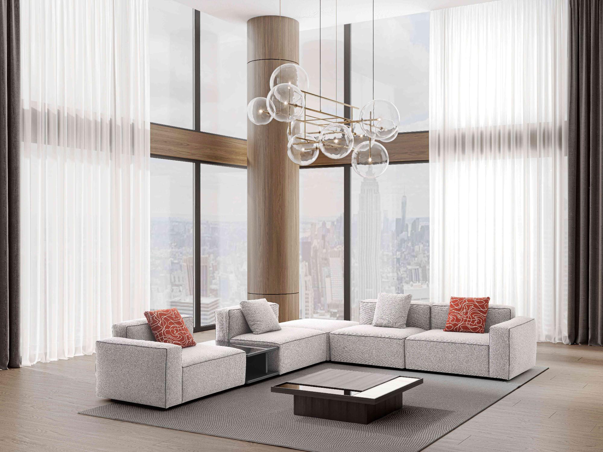 Диван 3-х местный ABC с пуфом