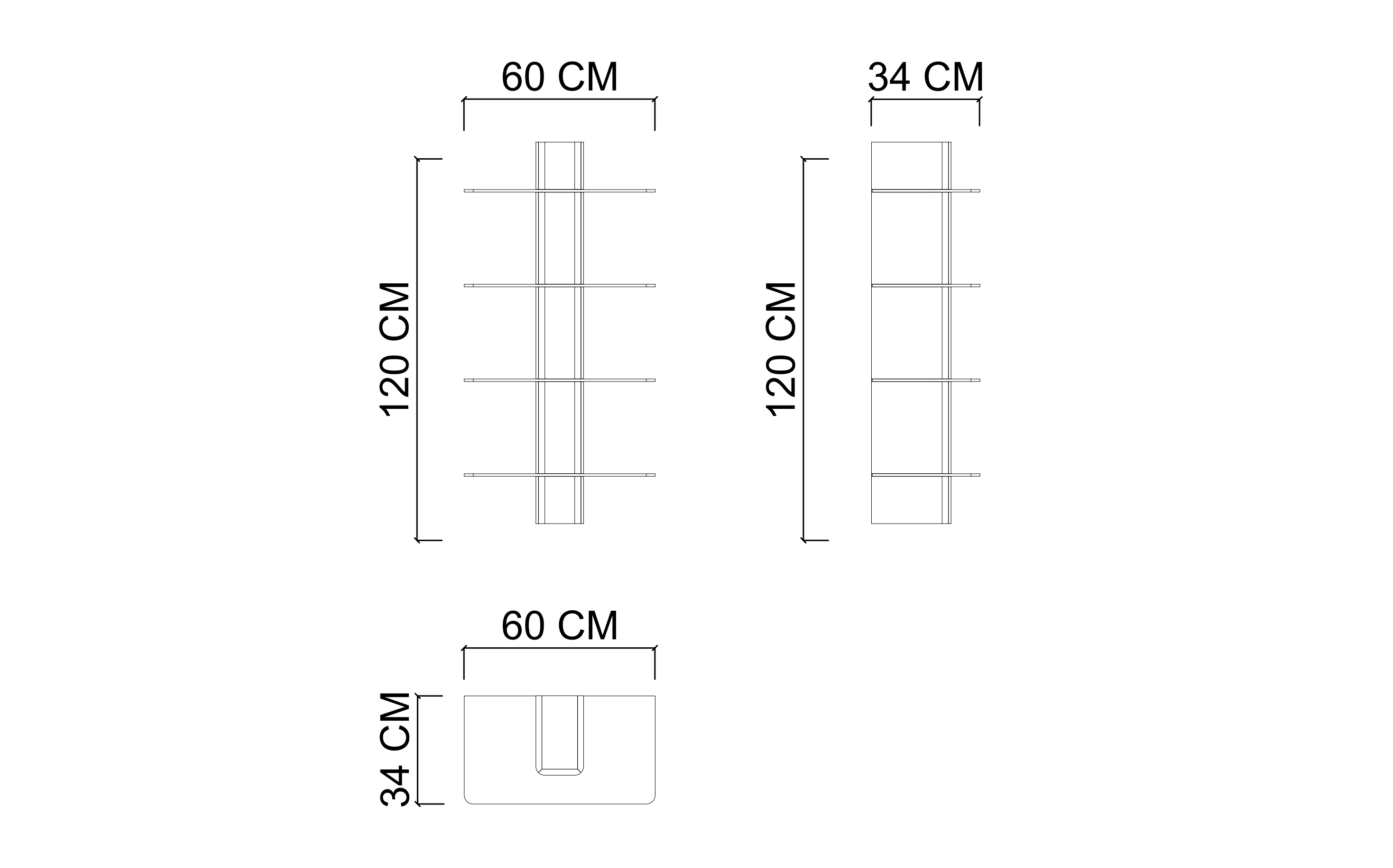 Настенный блок с полками HUGO (1 шт.)