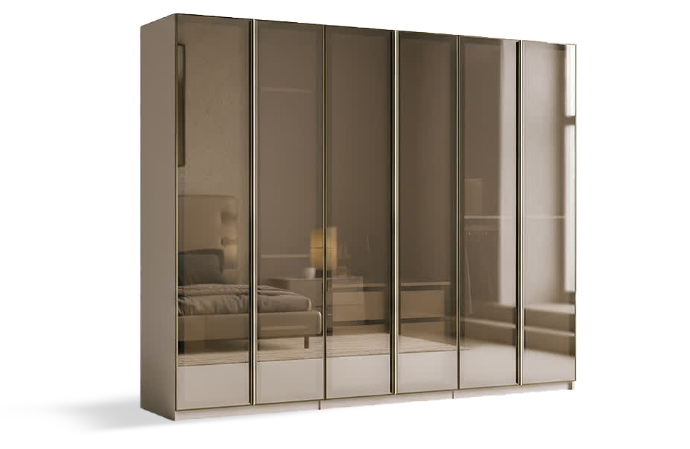 Шкаф 6-дверный LETRA 272 см, двери стекло