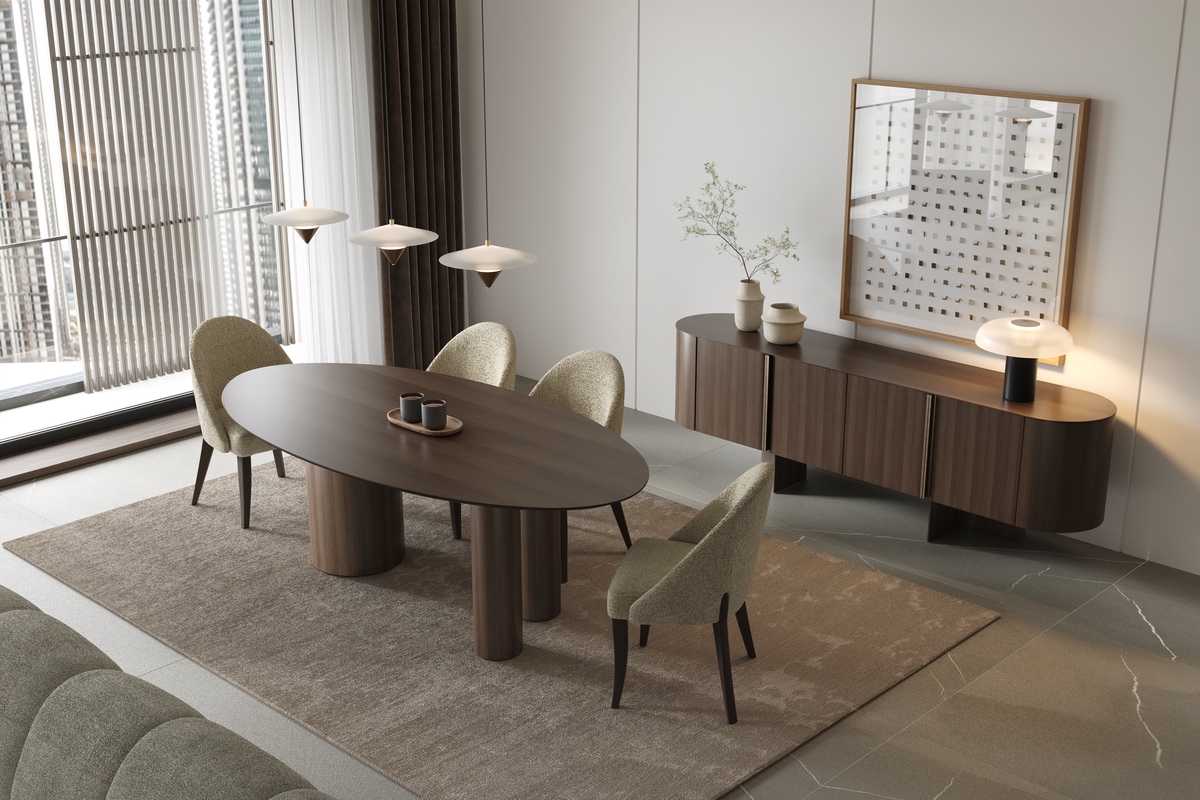 Стол овальный VALENCIA, 240 см, со шпонированной столешницей