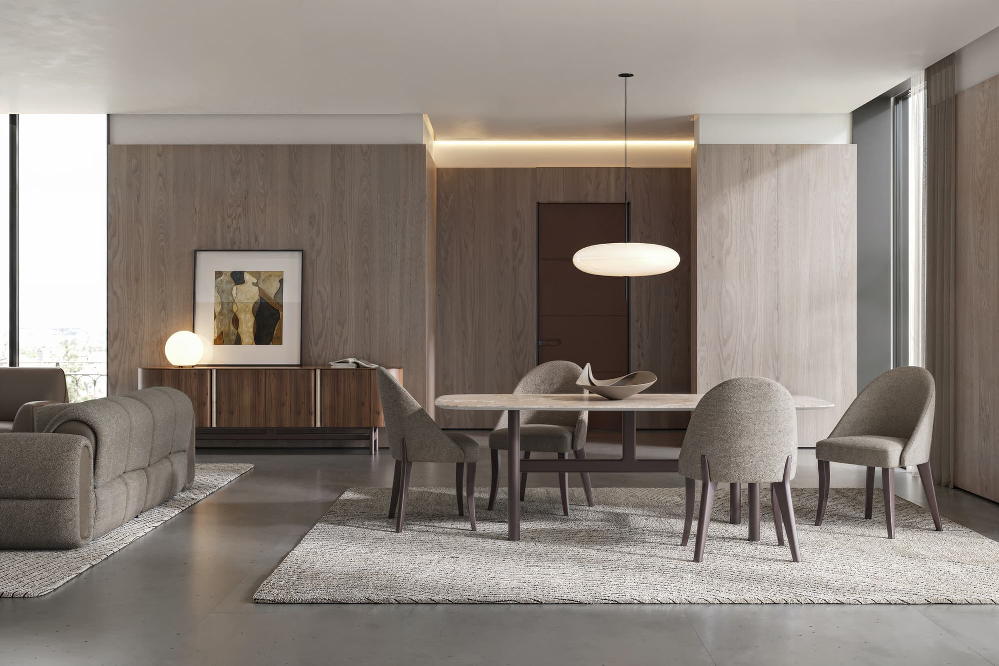 Стол обеденный NESSA 209 см, с керамической столешницей