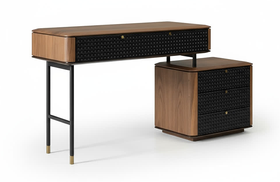 Стол туалетный JULIA с тумбой и пуфом