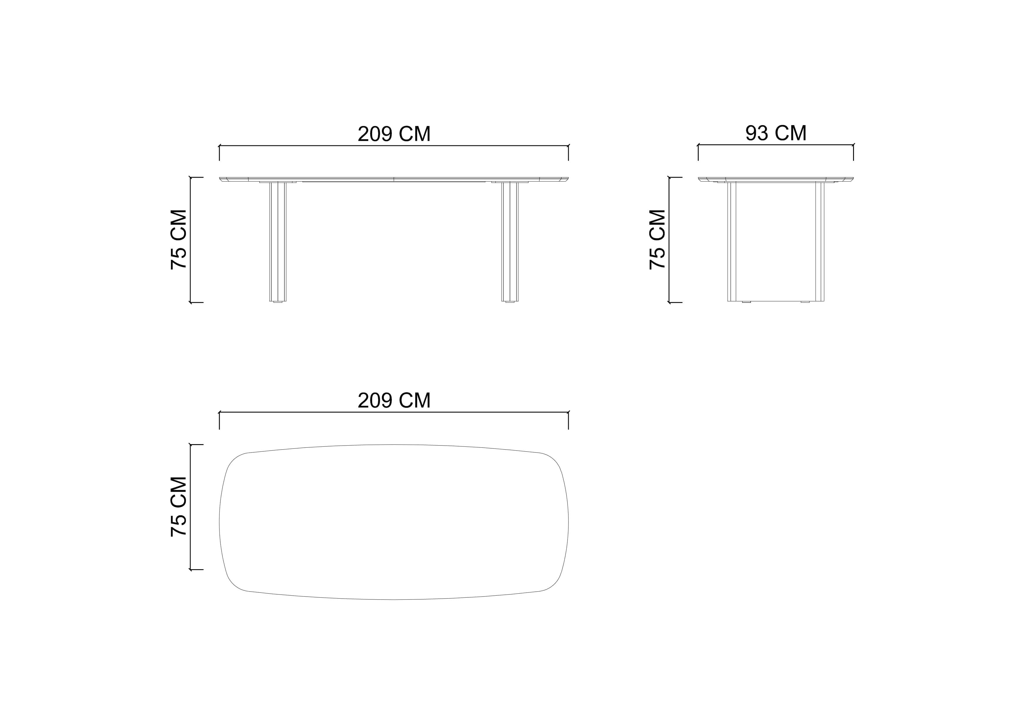 Стол обеденный DESTINA, 209 cм