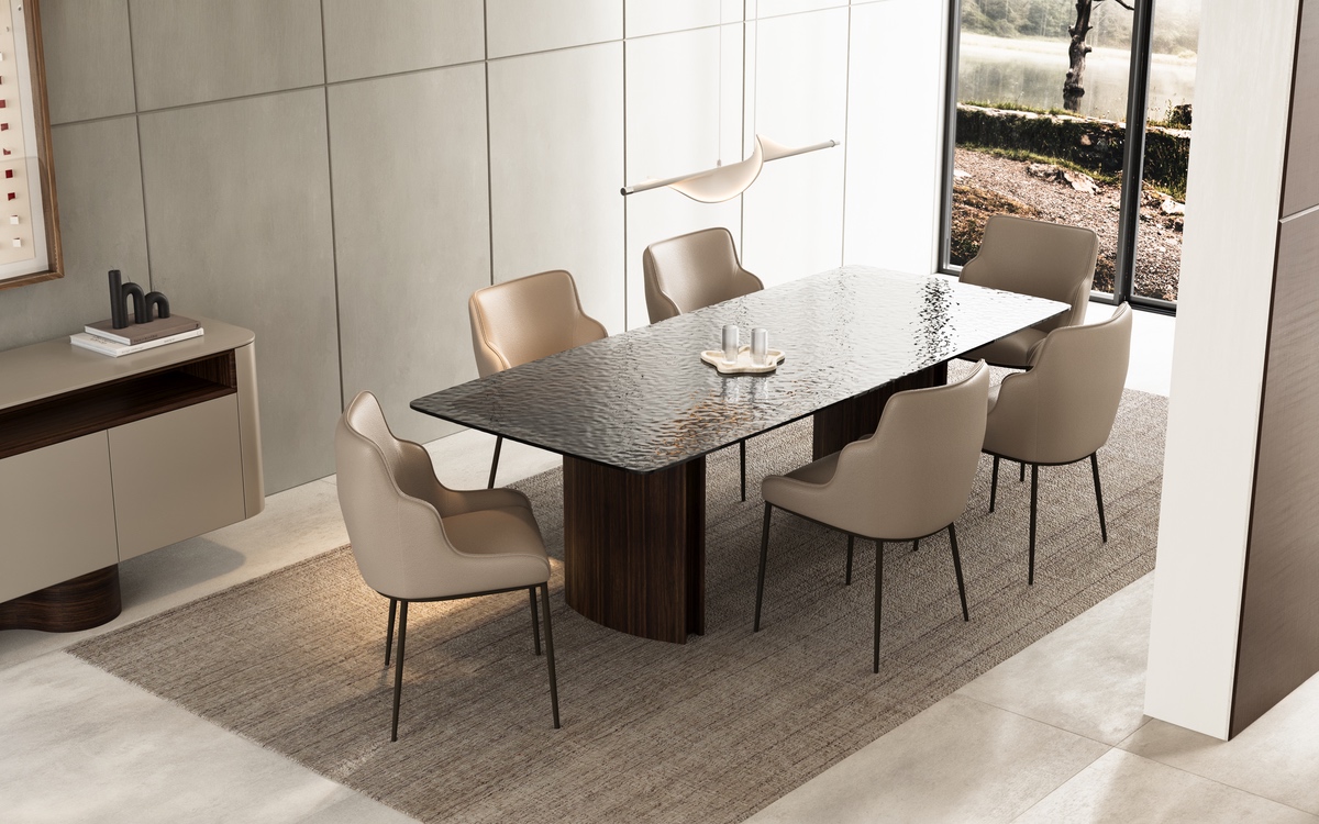 Стол обеденный OPERA, 208см, столешница стекло