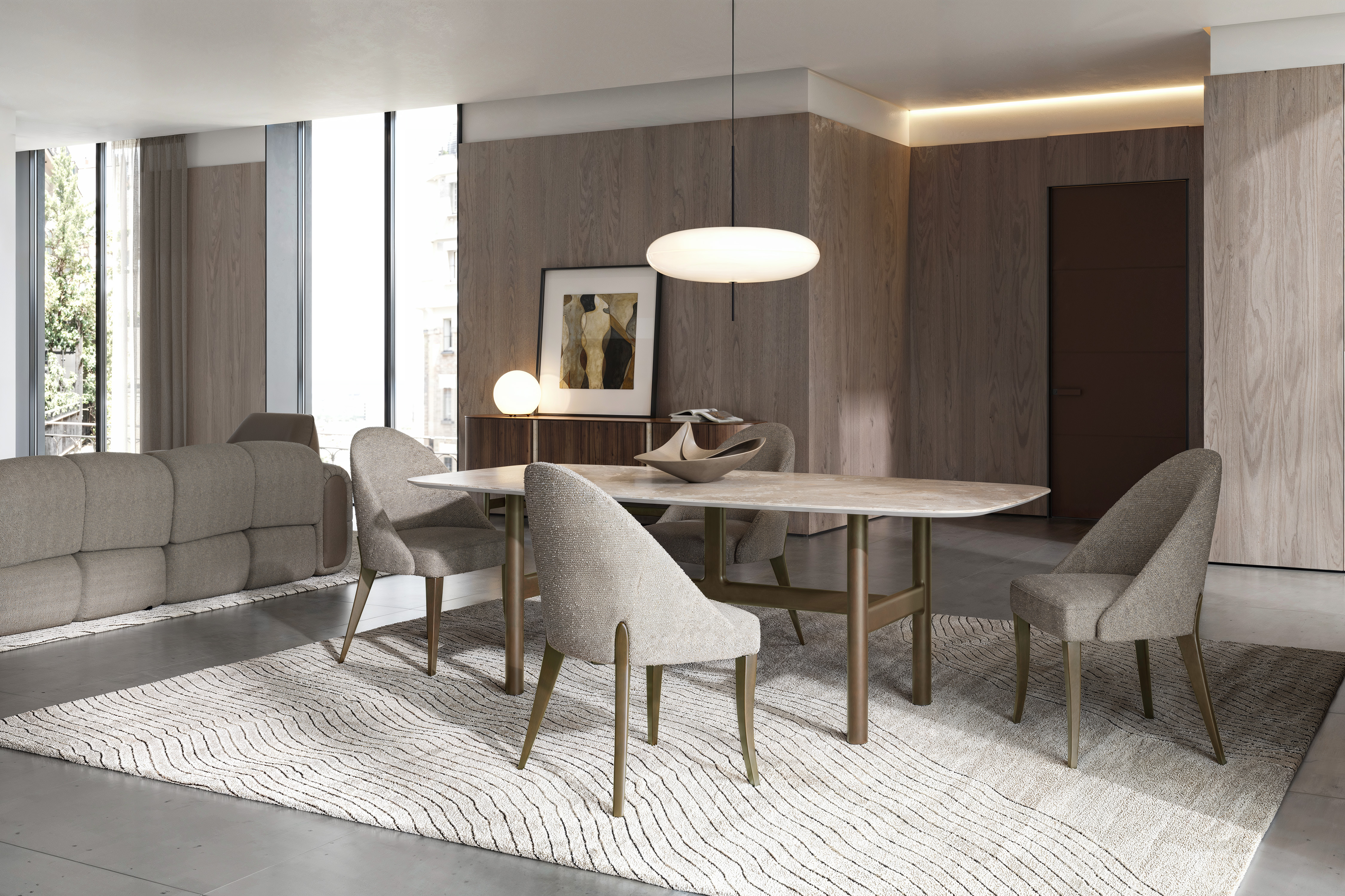 Стол обеденный NESSA 220 см, с керамической столешницей