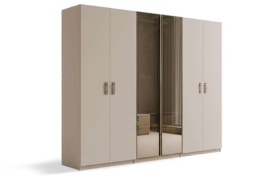 Шкаф 6-дверный LETRA с 2 стекл.дв.