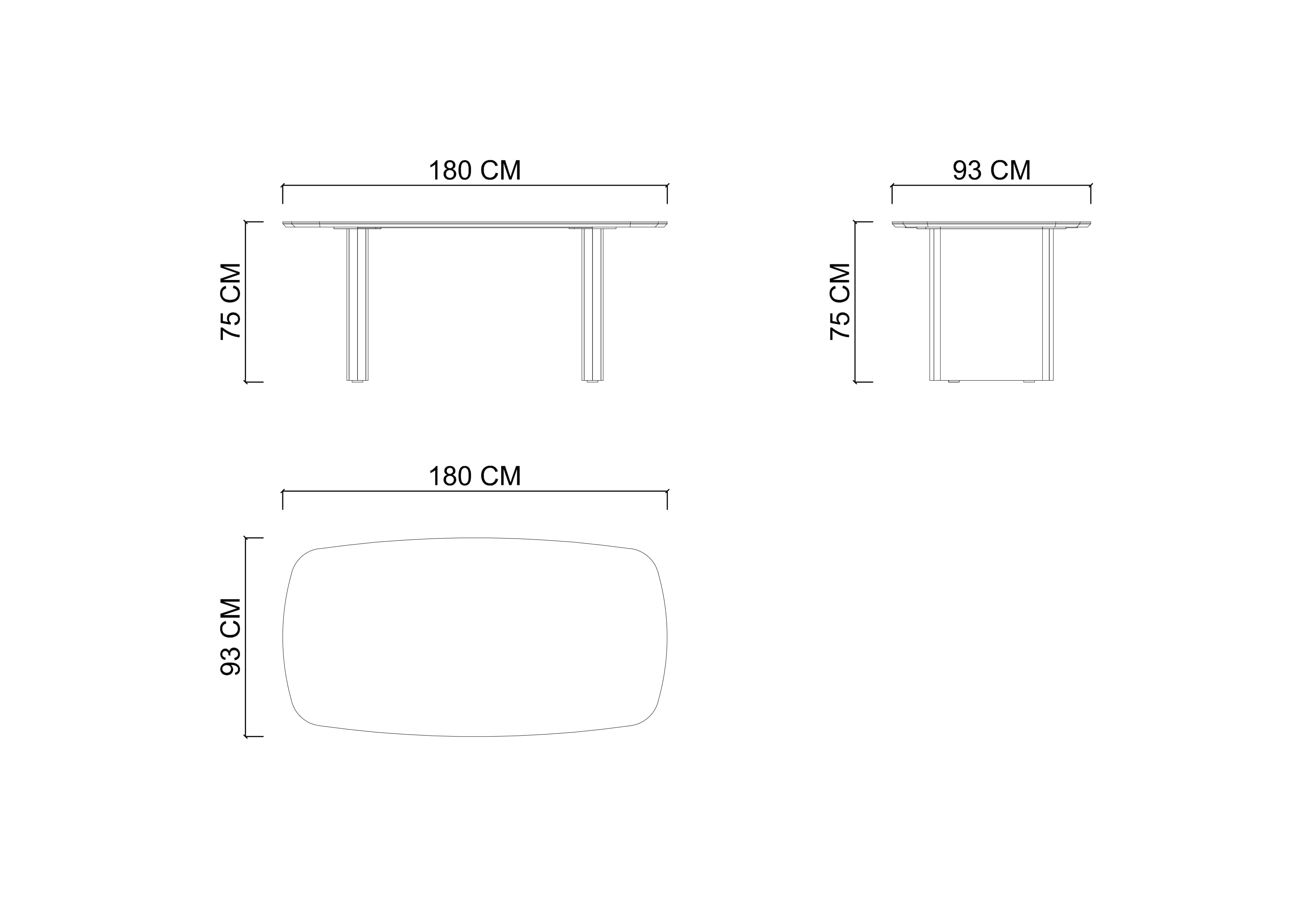 Стол обеденный DESTINA, дерево, 180 cм