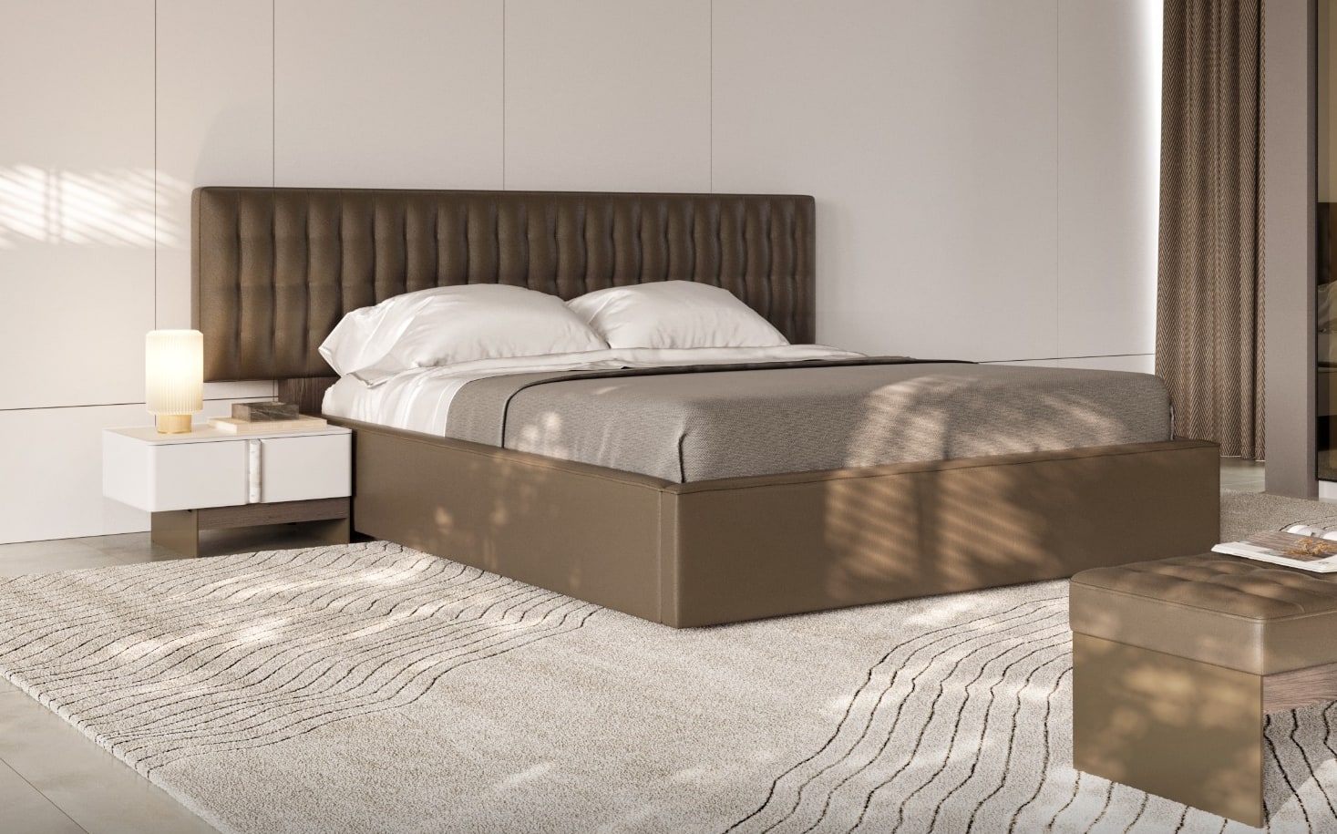 Кровать HUGO 160х200 с подъемным механизмом и ящиком для белья