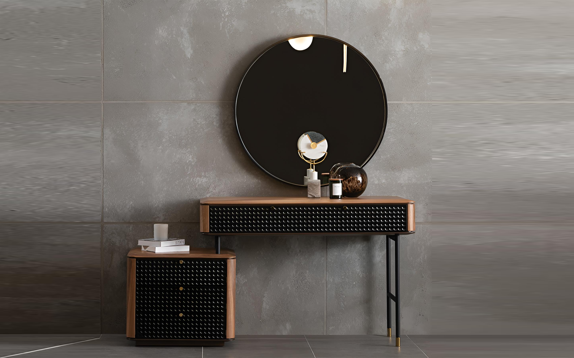 Стол туалетный JULIA с тумбой и пуфом