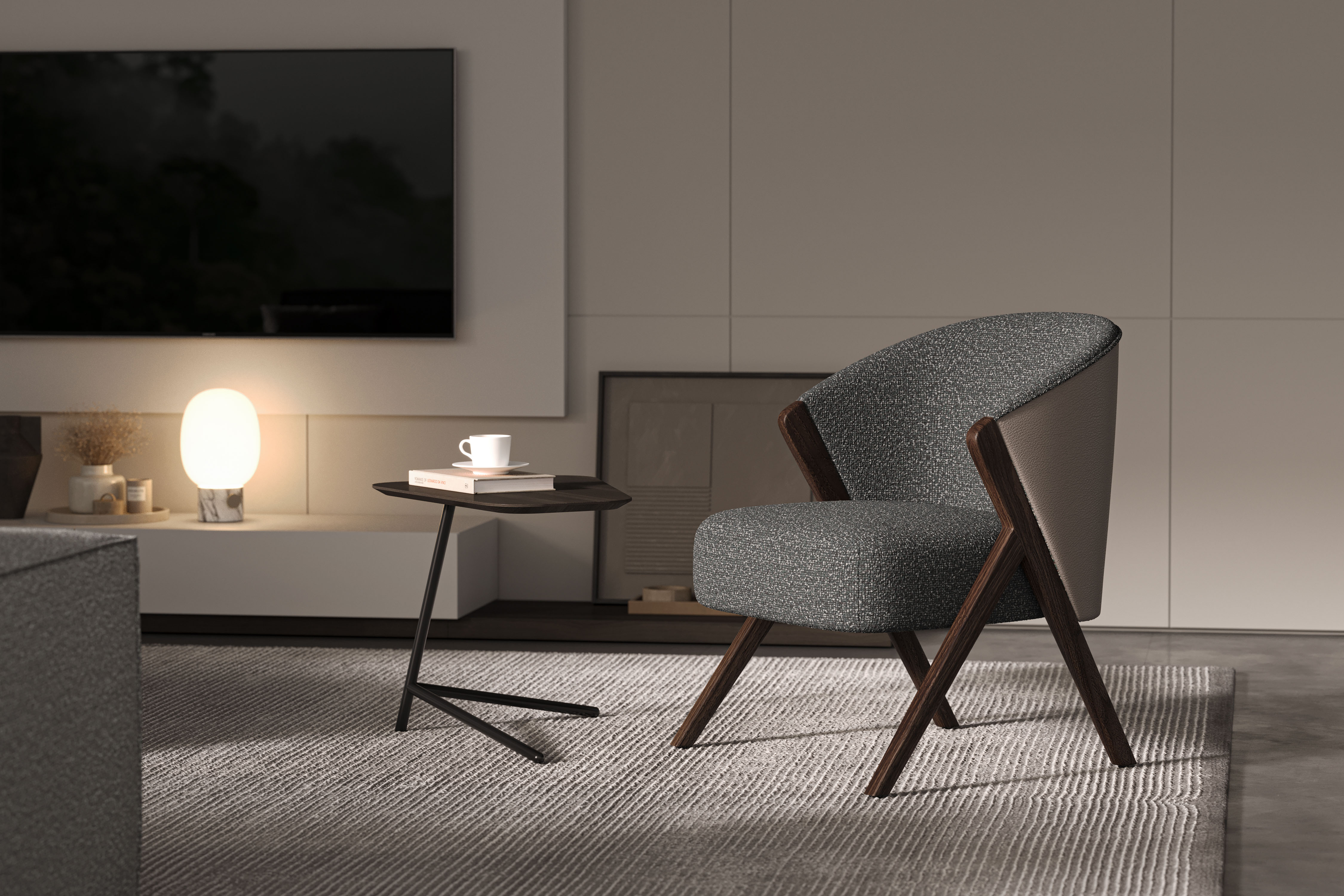 Столик кофейный MONZA GREY, приставной