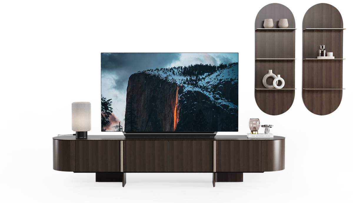 Тумба ТВ VALENCIA с настенными полками.